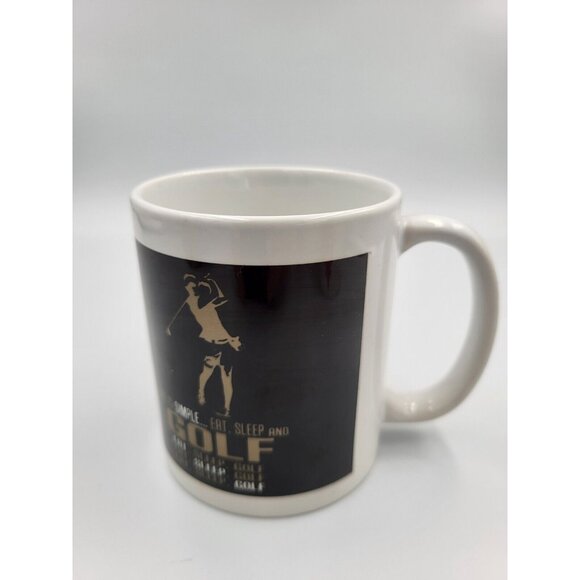 Golf Mug Gift For Golfers Golf Coffee Mug "Life Is Simple Eat Sleep And Golf" - Picture 3 of 8